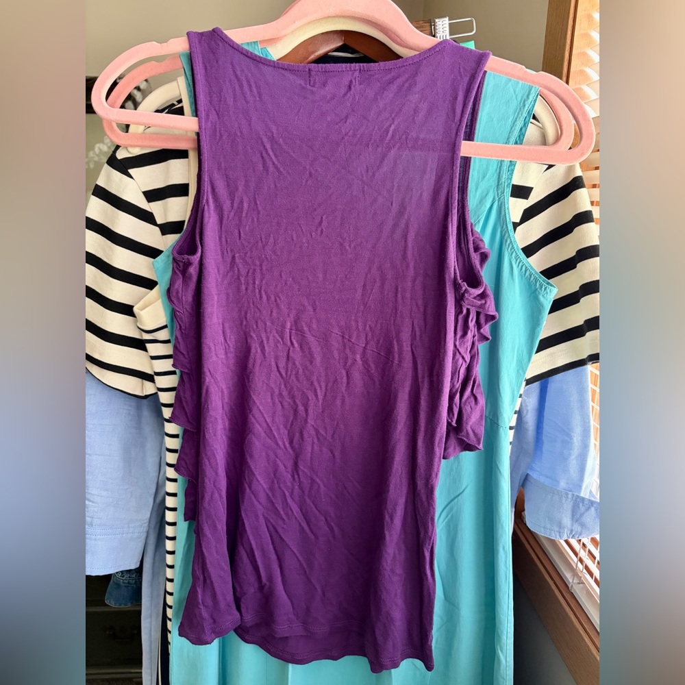 Fossil Purple Ruffled Tank Top - Picture 3 of 3